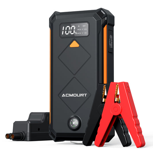 ACMOUNT Battery Jump Starter 3000A, [Jump Start All in Seconds] 12V Portable Car Jump Starter, Compact Jump Starter Battery Pack Up to 10.0L Gas and 8.0L Diesel Engine with LCD and LED Light