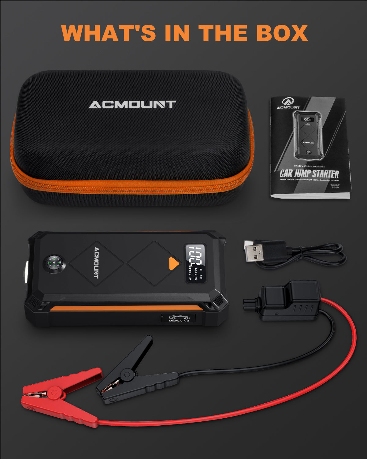 how to use acmount car jump starter